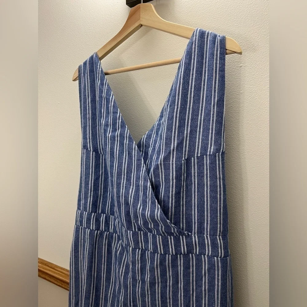 Aura Lightweight Striped Wide Legged Tank Romper Size XL